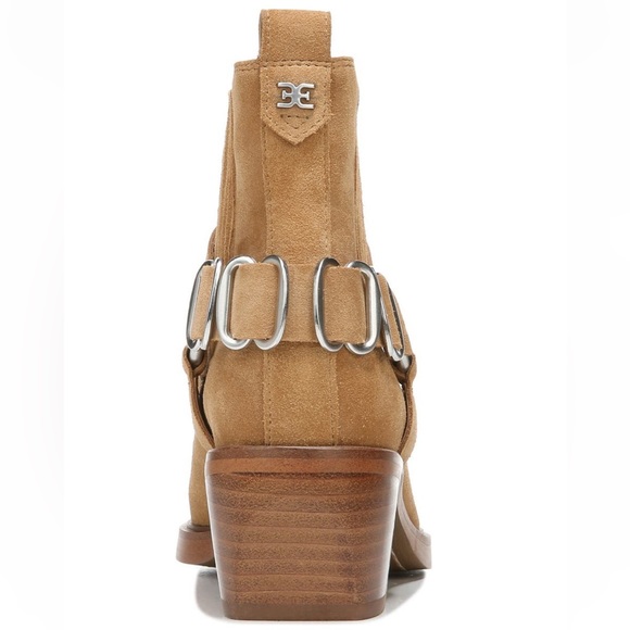 NWT Suede Harness Buckle Backed Ankle Boots by Sam Edelman - Picture 4 of 7